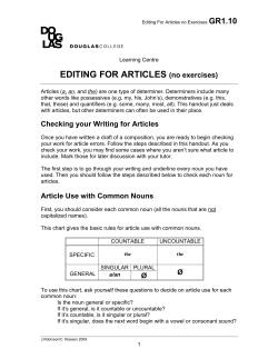 Editing For Articles