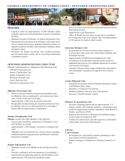 Overview - The Georgia Department of Corrections