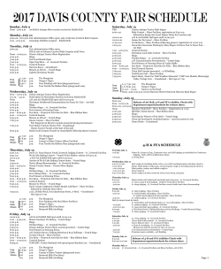 2017 DAVIS COUNTY FAIR SCHEDULE