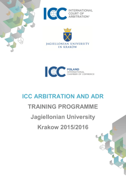 ICC ARBITRATION AND ADR TRAINING