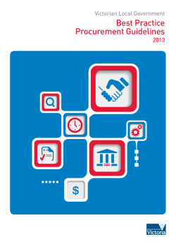 Victorian Local Government Best Practice Procurement Guidelines
