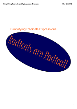Simplifying Radicals and Pythagorean Thereom