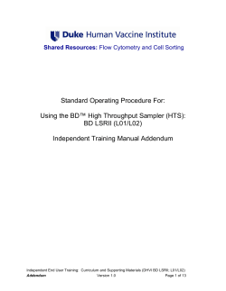 Use of the BD High Throughput Sampler (HTS)