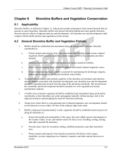 Shorelines Buffers and Vegetation Conservation