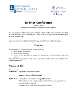 BI-SHoF Conference - Swedish House of Finance