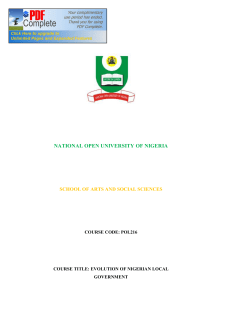 POL 216 Evolution of Nigerian Local Government