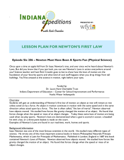 lesson plan for newton`s first law