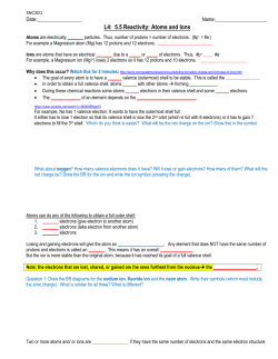 L4: 5.5 Reactivity: Atoms and Ions