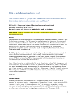 PISA &ndash; a global educational arms race?