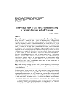 Mind Versus Heart or Vice Versa: Semiotic Reading of Harrison