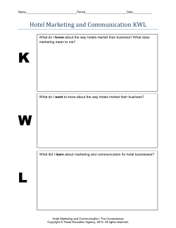 KWL Chart - Hotel Marketing and Communication