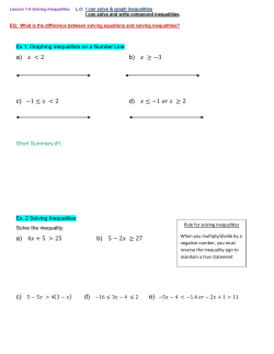 1-4 Solving Inequalities