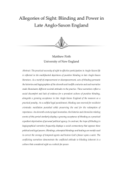 Allegories of Sight: Blinding and Power in Late Anglo