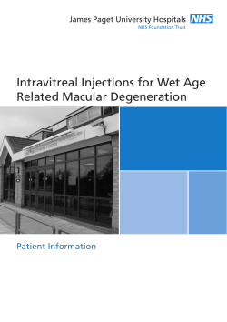 Intravitreal Injections for Wet Age Related Macular Degeneration