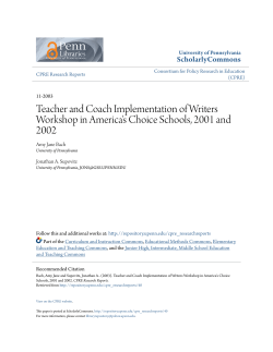 Teacher and Coach Implementation of Writers Workshop in