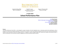 School Performance Plan - Baltimore City Public Schools