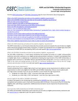HOPE and Zell Miller Scholarship Programs