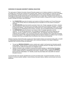 OVERVIEW OF OAKLAND UNIVERSITY GENERAL EDUCATION