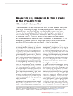 Measuring cell-generated forces: a guide to the available tools
