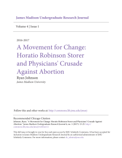 Horatio Robinson Storer and Physicians` Crusade Against Abortion