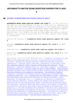 Aryabhatta Maths Exam Question Papers For Class 8