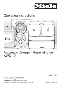 Operating instructions Automatic detergent dispensing unit AWD 10