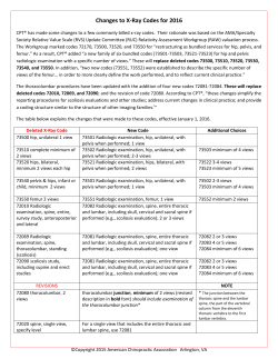 Changes to X-Ray Codes for 2016