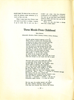 Three Moods From Childhood