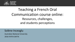 Teaching a French Oral Communication course online