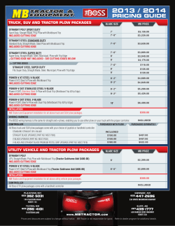 PURCHASED WITH PLOW - MB Tractor and Equipment