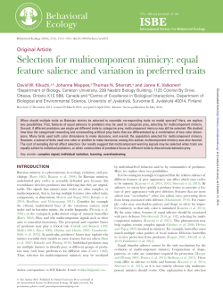 Selection for multicomponent mimicry: equal feature salience and
