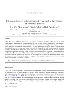 Interdependence in water resource development in the Ganges: an