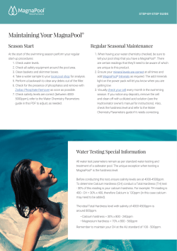 Maintaining Your MagnaPool&reg;