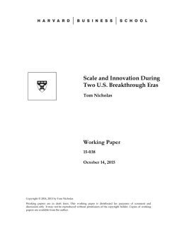 Scale and Innovation During Two US Breakthrough Eras