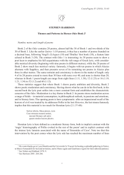 STEPHEN HARRISON Themes and Patterns in Horace Odes Book