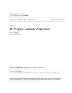 The Weight of Water and Other Stories