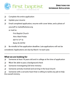 Internship App - First Baptist Church Boise