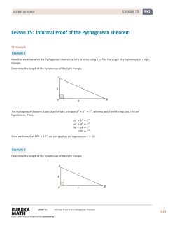 Lesson 15: Informal Proof of the Pythagorean Theorem