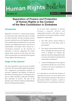 Separation of powers - Zimbabwe Human Rights NGO Forum