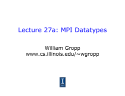 Lecture 27a: MPI Datatypes
