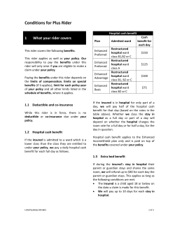 Policy conditions for Plus Rider