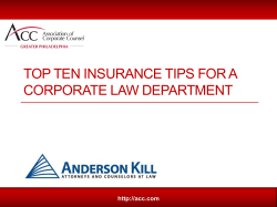 top ten insurance tips for a corporate law department