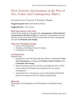 First Nation`s Involvement in the War of 1812: Cause and