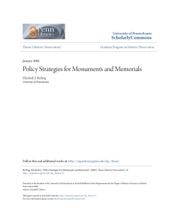 Policy Strategies for Monuments and Memorials