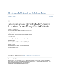 Factors Determining Mortality of Adult Chaparral Shrubs in an