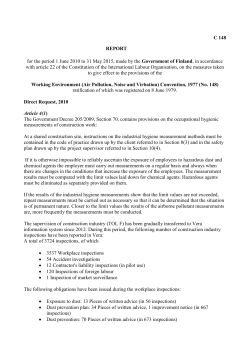 C 148 REPORT for the period 1 June 2010 to 31 May 2015, made