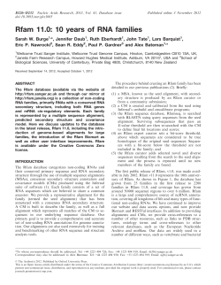 Rfam 11.0: 10 years of RNA families | Nucleic Acids Research