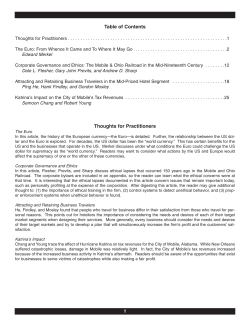 The Euro - Center for International Business and Economic