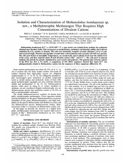Isolation and Characterization of Methanolobus bornbayensis sp