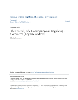 The Federal Trade Commission and Regulating E